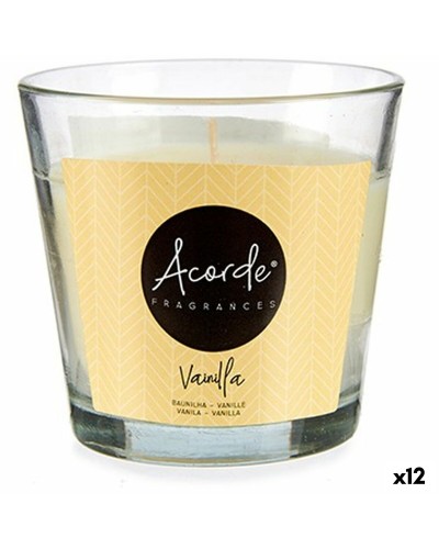 Velas Aromáticas de Vainilla, paquete de 12, para Ambientes Relajantes y Atmósferas Acogedoras.
