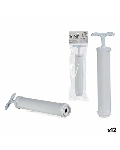 Manuelle Vakuumpumpe aus weißem Kunststoff - 9 x 30 x 4 cm
