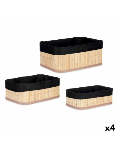 Organizzatori Bambù Nero Naturale - Set 4 Unità 31x12x21cm - Portaoggetti
