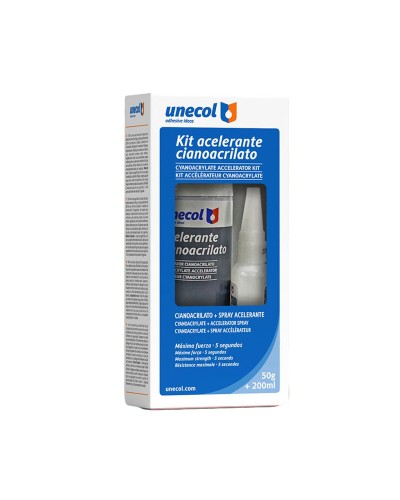 Uppsättning av Cyanoakrylat Unecol A7156 200 ml 50 g 2 Delar