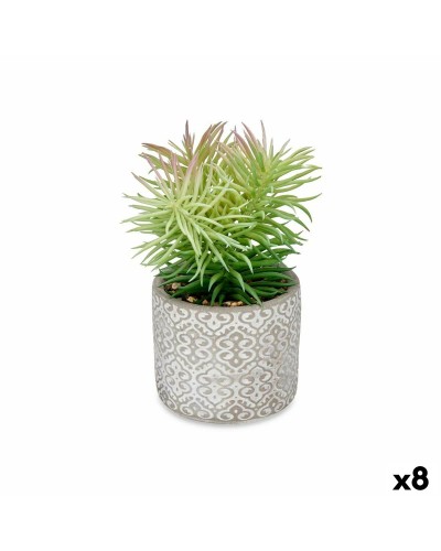 Plantas Suculentas Artificiales Madera, Juego de 8 - Decoración Verde Artificial para Casa u Oficina, 12 x 22 x 12 cm

