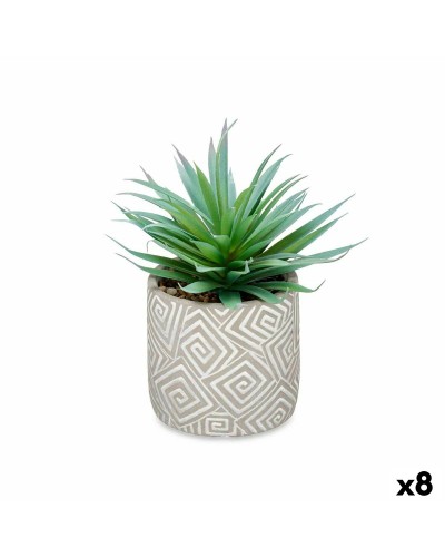 Planta Suculenta Artificial en Maceta - Juego de 8 Piezas - 17 x 21 x 17 cm
