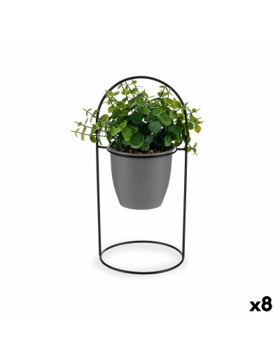 Dekorativ växt Blad Rund Metall Plast 21 x 30 x 21 cm (8 antal)