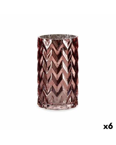 Vaas Getailleerd Oor (van tarwe) Roze Kristal 11,3 x 19,5 x 11,3 cm (6 Stuks)