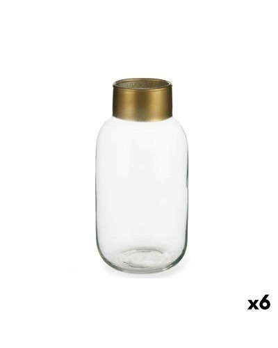 Vas Transparent Gyllene Glas 11,5 x 24 x 11,5 cm (6 antal)