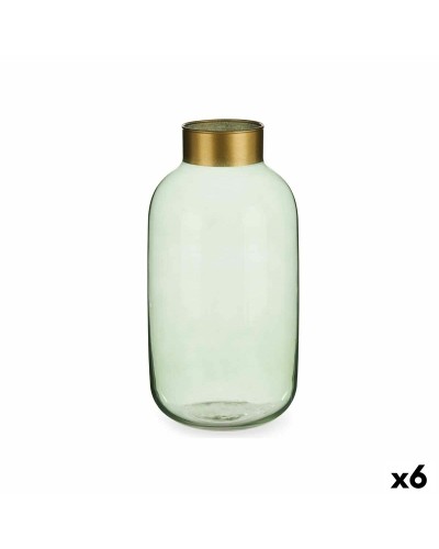 Vas Grön Gyllene Glas 14,5 x 29,5 x 14,5 cm (6 antal)