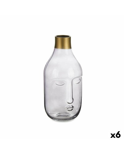 Vaso Viso in Vetro Grigio - 6 Unità | 11 x 24,5 x 12 cm