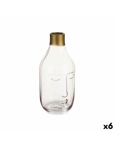 Maljakko Kasvot Pinkki Lasi 11 x 24,5 x 12 cm (6 osaa)