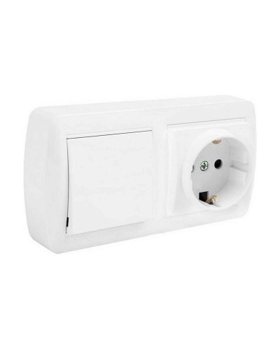 Solera mur96u Base Doble Enchufe + Interruptor/Conmutador, Blanco, 250 V, 16 A
