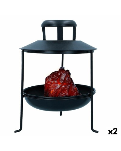 Kamin Ambients LED Ljus Askgrå Dekorativ 22 x 30 x 22 cm (2 antal)