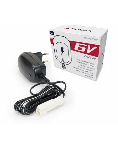 Injusa Cargador 6V para Coches Eléctricos Niños - Modelo 606 - CE, E230, S6/0.6 C1
