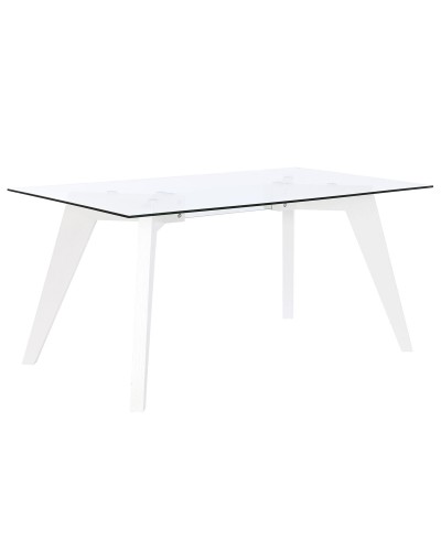 DKD Home Decor Dining Table | Transparent 160x90 cm | Crystal + MDF | Elegant and Modern
