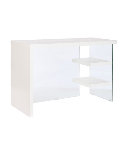 Skrivbord DKD Home Decor Vit Transparent Glas Trä MDF 120 x 50 x 76 cm
