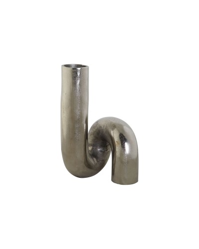 DKD Home Decor Vase Silberfarben Aluminium 15x15x26 cm, Elegant und Zeitgenössisch
