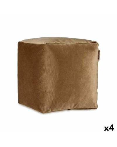 Poef Fluweel Bruin 30 x 30 x 30 cm (4 Stuks)
