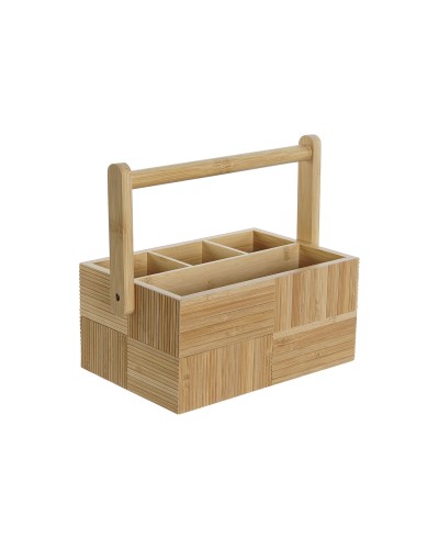 Ruokailuvälinejärjestelijä DKD Home Decor Luonnollinen Bambu 27 x 16,5 x 11,5 cm
