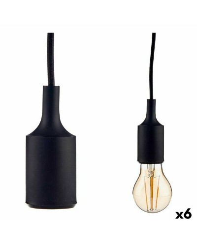 Kattolamppu 60 W 220-250 V Musta Muovinen (6 osaa)