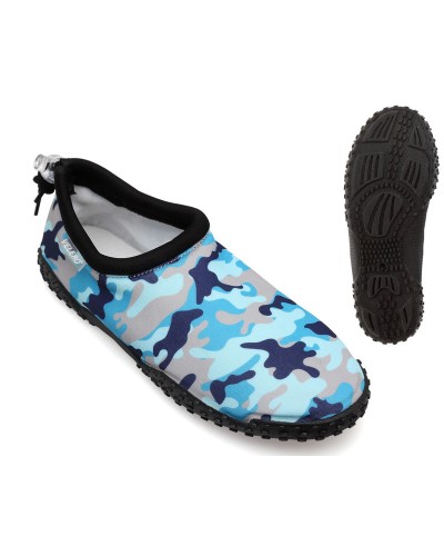 Zapatillas Escarpines Roca Camuflaje Azul - Ideales para Playa y Piscina
