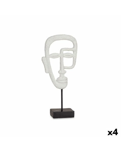 Statua Viso Bianco Decorativa per Interni | 19,5x38x10,5 cm | Set da 4