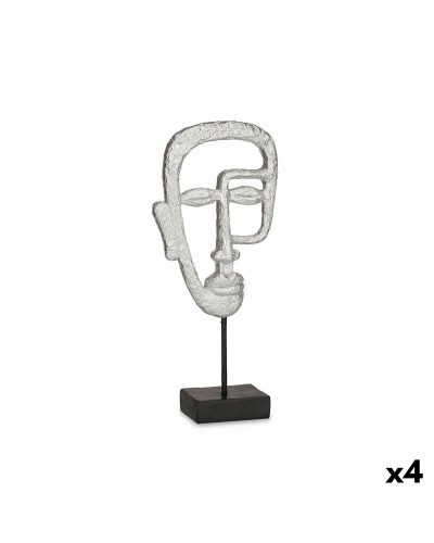 Gesichtsfigur Dekorative Silberfarben 19,5 x 38 x 10,5 cm (4er-Set)
