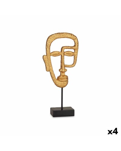 Visage Doré Décoratif 4pcs | Statue Élégante pour Décoration Intérieure | 19,5 x 38 x 10,5 cm
