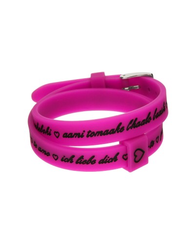The Half-Meter Women's Bracelet I LOVE YOU Silver Silicone
