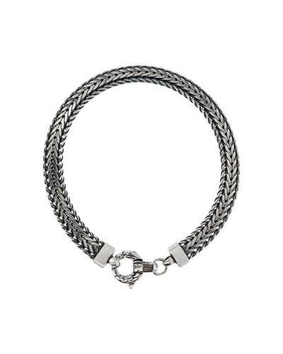 Albert M. Pulsera Hombre Acero Inoxidable Malla Bizantina Plata - Elegante y Resistente
