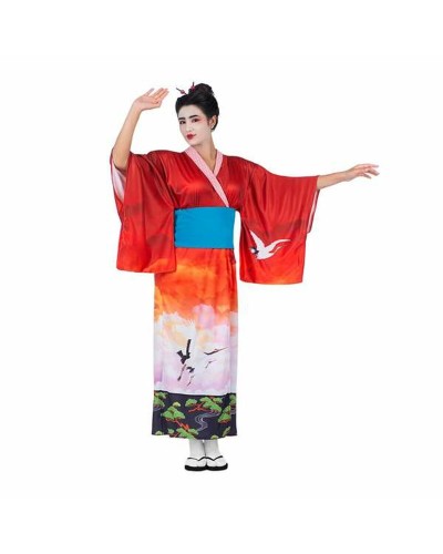 My Other Me Costume Geisha Rosso Adulto - Kimono Tradizionale Elegante
