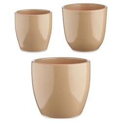 Beige Clay Vases by (Brand Name) (3 Pieces) | Ceramics | Indoor and Outdoor Decoration
