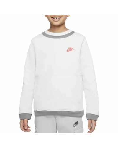 Tröja utan huva Barn Nike Amplify  Vit