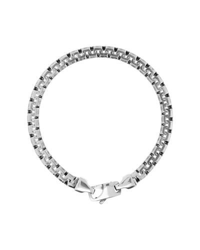 Pulsera de Hombre Albert M. Acero Inoxidable Malla Bizantina Plata WSOX00440.S
