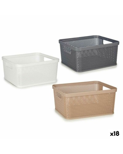 Cesta Organizadora Multiusos | Plástico 2,5 L | 24,5 x 10,4 x 18,5 cm (18 Unidades)
