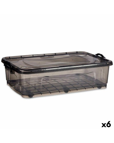 Boîte de Rangement à Roulettes Anthracite - 6x 40L, 46,5x20x72,5 cm
