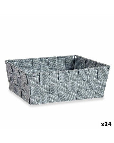 Foldable Multi-Purpose Basket Grey Fabric - 2.4 L - 20x8x24 cm (24 Pieces)
