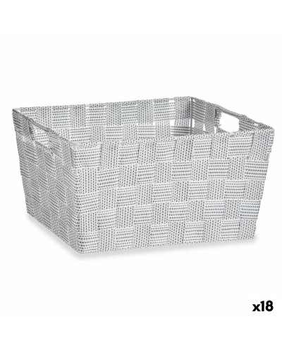 Mehrzweckkorb, Aufbewahrungskorb, Weiß | Stoff | 30x14x20cm | 18er-Set
