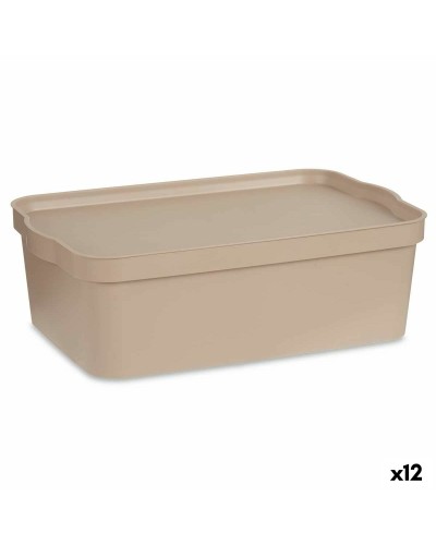 Caja de Almacenamiento beige 14 Litros 29,5x14,5x45 cm (Paquete de 12)
