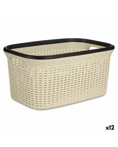 Tvättkorg Kräm Plast 36 L 36 x 25,5 x 52,5 cm (12 antal)