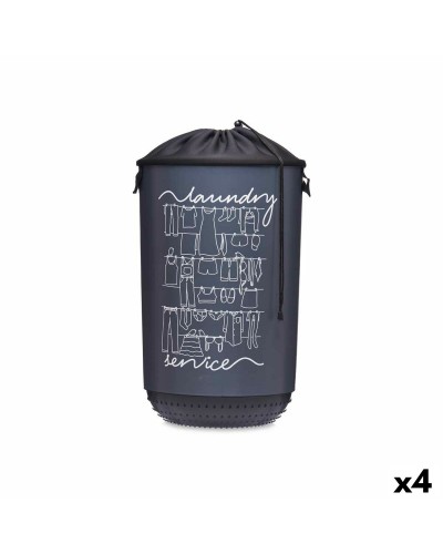 Cesto per Bucato Blu Navy da 40 Litri, 34 x 52,5 x 34 cm (Set da 4)