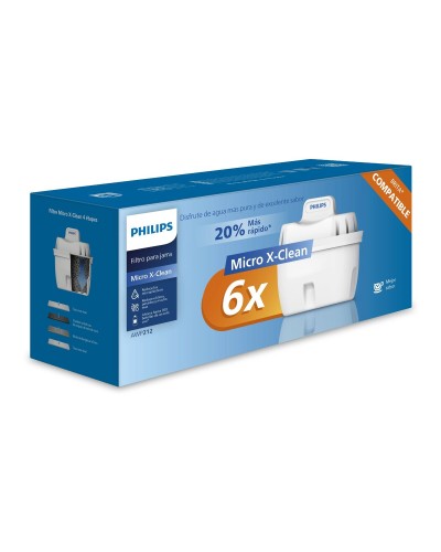 Filtre pour carafe filtrante Philips AWP212/24 MICRCLEANX - Réduit le chlore, le calcaire et les impuretés
