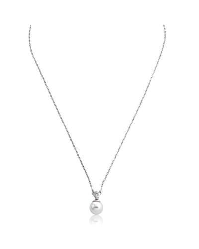 Majorica Collier Femme Perle Blanche 10mm Argent 925 Élégant
