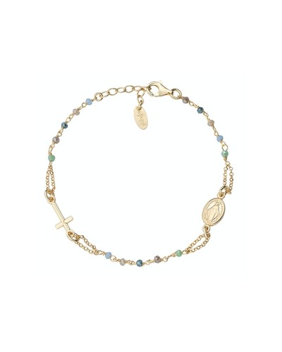 Amen Bracelet Femme Rosaire Argent 925 Plaqué Or avec Zirconiums - BRO25GMUV3
