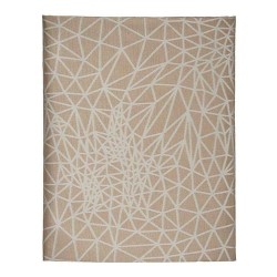 Nappe Jacquard Beige avec Motif Abstrait Blanc (140 x 180 cm)
