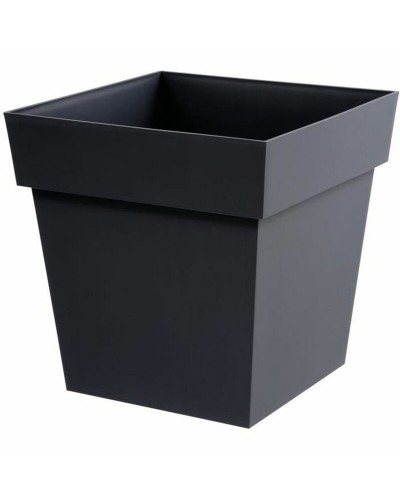 Pot de Fleurs Gris EDA en Polypropylène | Dimensions : 39 x 39 x 39 cm | Idéal pour l'Extérieur et l'Intérieur
