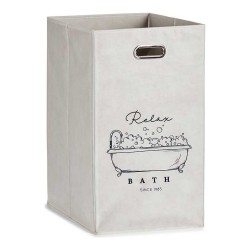 Panier à linge Pliable Bath Blanc 60L Relax : Spacieux, Pratique pour la Salle de Bain
