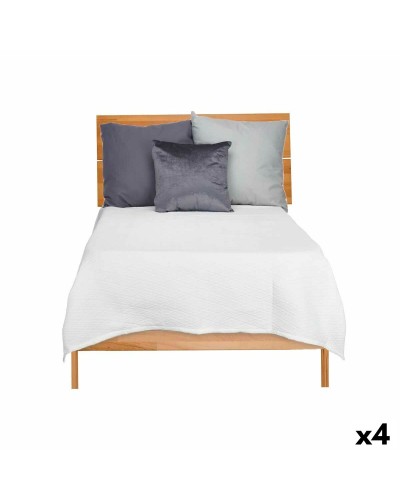 Colcha matrimonial Rombos en blanco 180x260 cm (Juego de 4)
