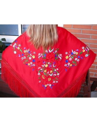 Chal Rojo Mujer PGRR40: 140cm, Elegante y Cálido
