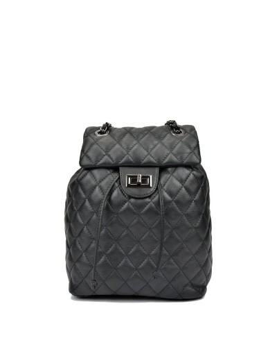 Anna Luchini Mochila Negra Casual Mujer SS22 - 22x32x11 cm - Elegante & Práctica
