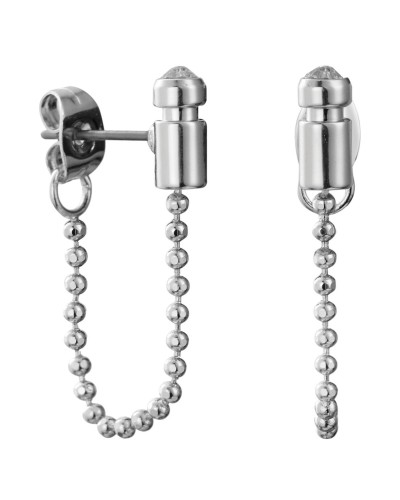DKNY Boucles d'Oreilles Pendantes Femme Acier Inoxydable Argent 1cm - Élégantes
