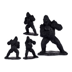 Schwarzer Gorilla aus Harz: Dekorative Statue (26 x 57 x 44 cm)
