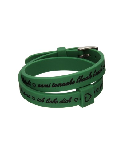 Naisten rannekorut il mezzometro I LOVE YOU SILVER - SILICONE BRACELET